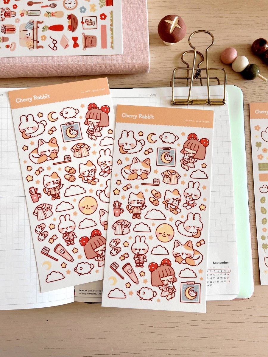 Good Night Sticker Sheet - Paper Mochi