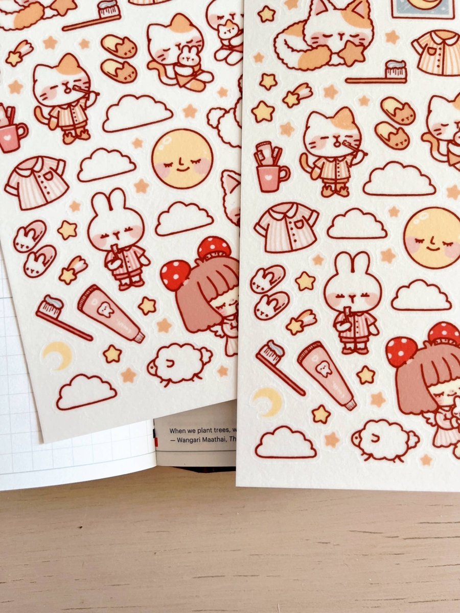 Good Night Sticker Sheet - Paper Mochi