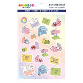 Happy Snail Mail Glossy Sticker Sheet - Paper Mochi