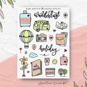 Holiday Wanderlust Travel Sticker Sheet - Paper Mochi