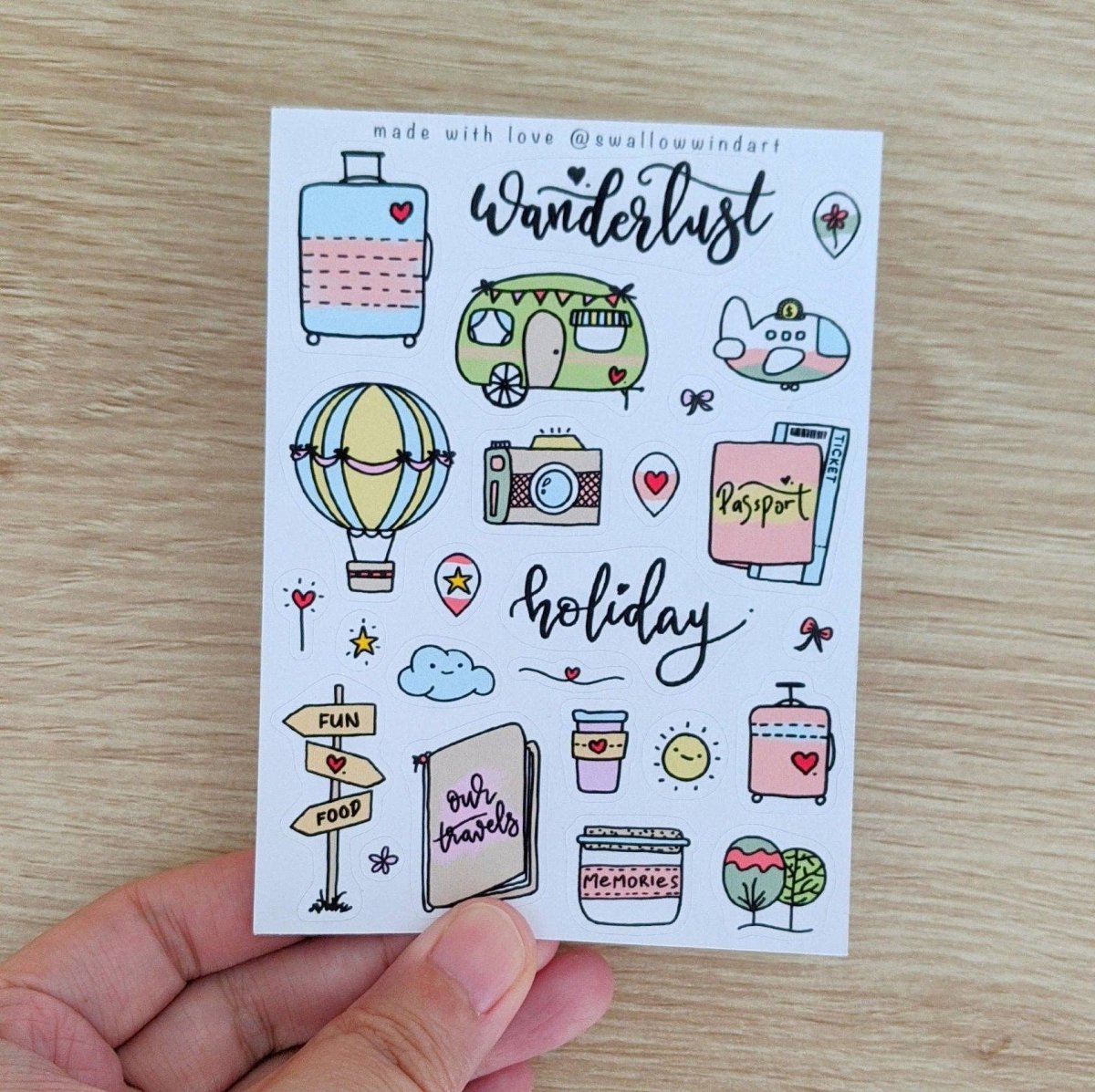 Holiday Wanderlust Travel Sticker Sheet - Paper Mochi