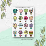 Hot Air Balloons Travel Sticker Sheet - Paper Mochi