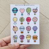 Hot Air Balloons Travel Sticker Sheet - Paper Mochi