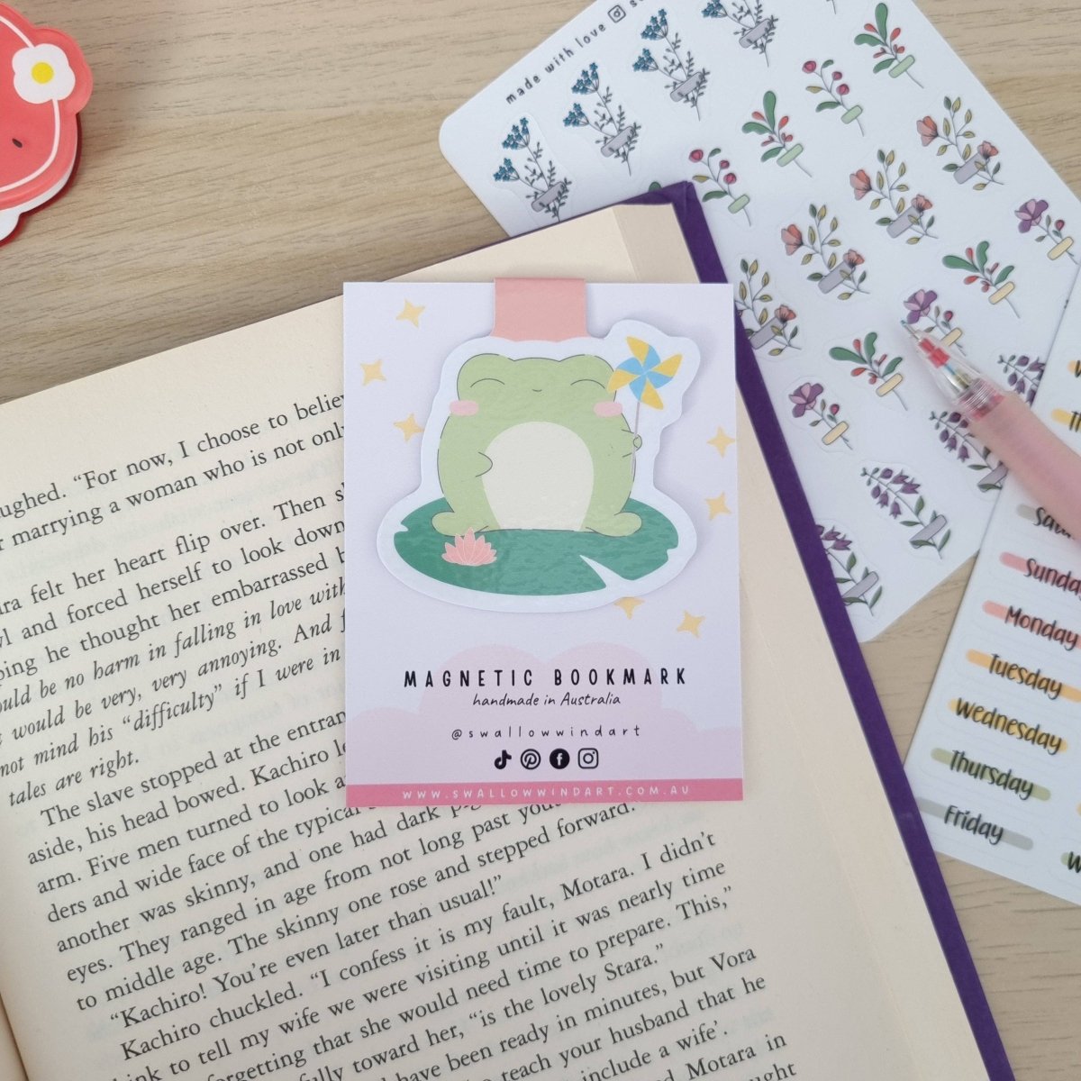 Kawaii Happy Froggy Magnetic Bookmark - Paper Mochi