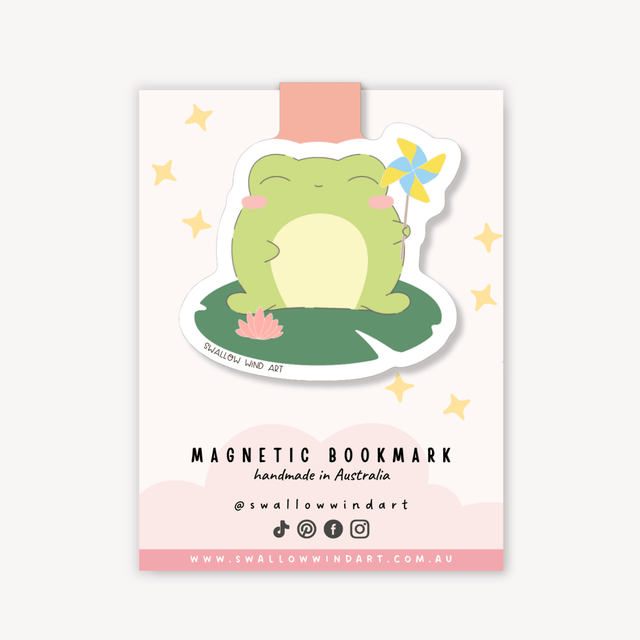 Kawaii Happy Froggy Magnetic Bookmark - Paper Mochi