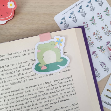 Kawaii Happy Froggy Magnetic Bookmark - Paper Mochi