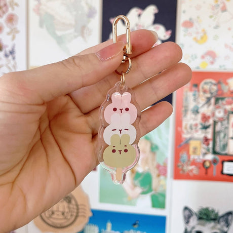 Kawaii Rabbit Dango Keychain - Paper Mochi