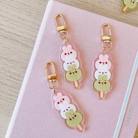 Kawaii Rabbit Dango Keychain - Paper Mochi