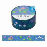 King Jim Clear Soda Washi Tape Floral Brick - Paper Mochi