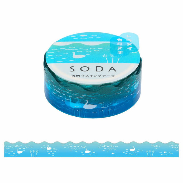 King Jim Clear Soda Washi Tape Swan - Paper Mochi