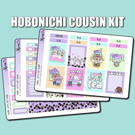 Let's Get Boba Hobonichi Cousin Sticker Kit - Paper Mochi