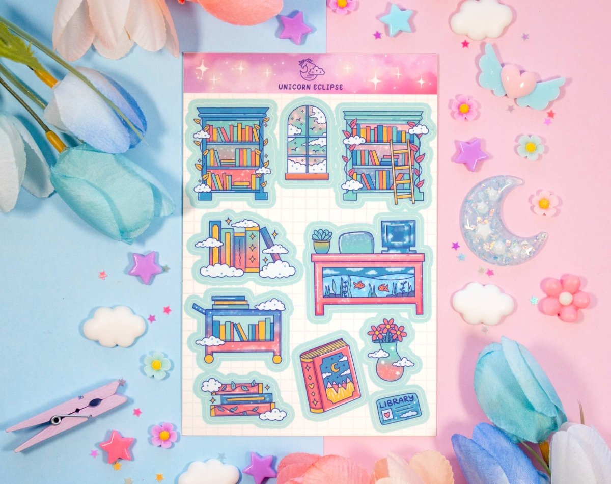 Library Sticker Sheet - Paper Mochi