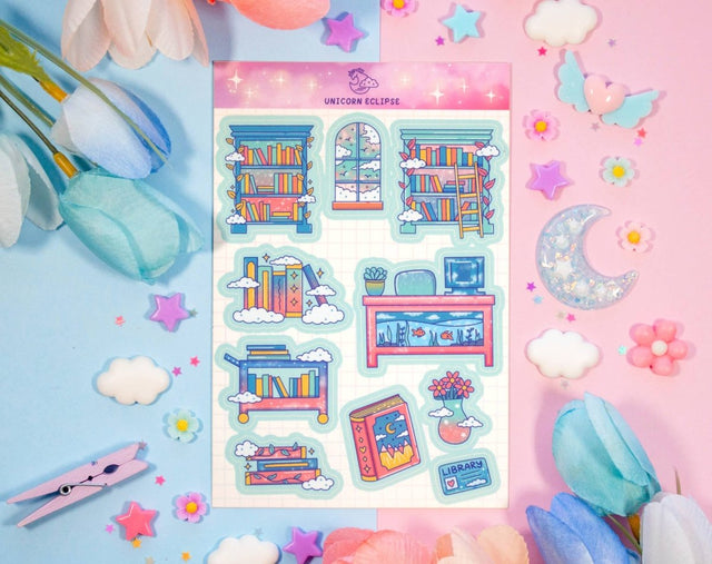 Library Sticker Sheet - Paper Mochi