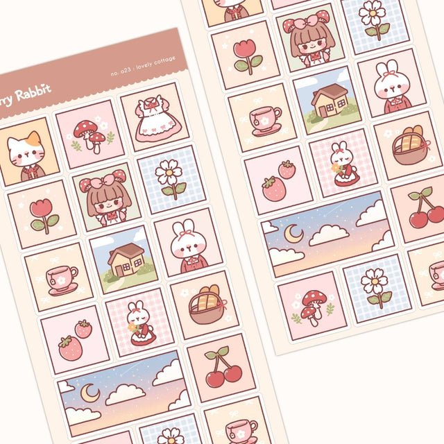 Lovely Cottage Sticker Sheet - Paper Mochi