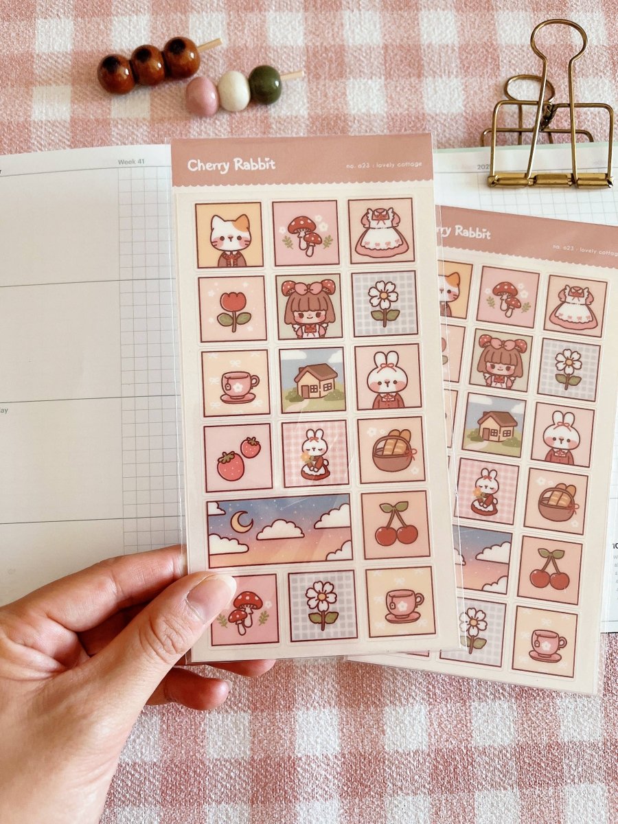 Lovely Cottage Sticker Sheet - Paper Mochi