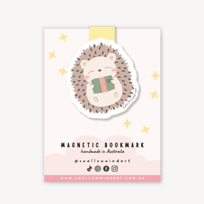 Magnetic Bookmark - Adorable Reading Hedgehog - Paper Mochi