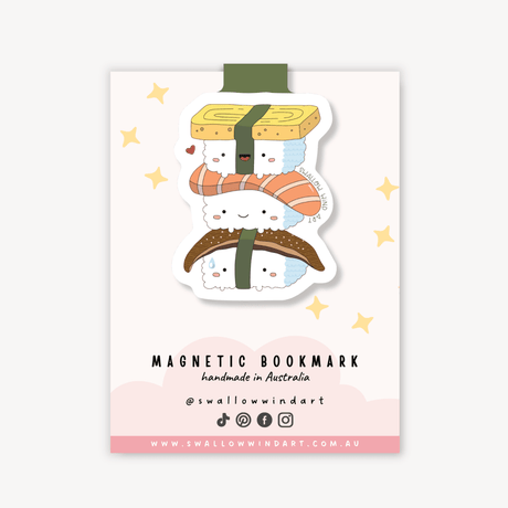Magnetic Bookmark - Happy Sushi Stack - Paper Mochi