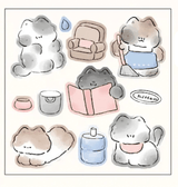 Meow Meow Cat's Home Sticker Sheet - Paper Mochi