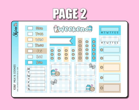 Milk & Cookies Hobonichi Cousin Sticker Kit - Paper Mochi
