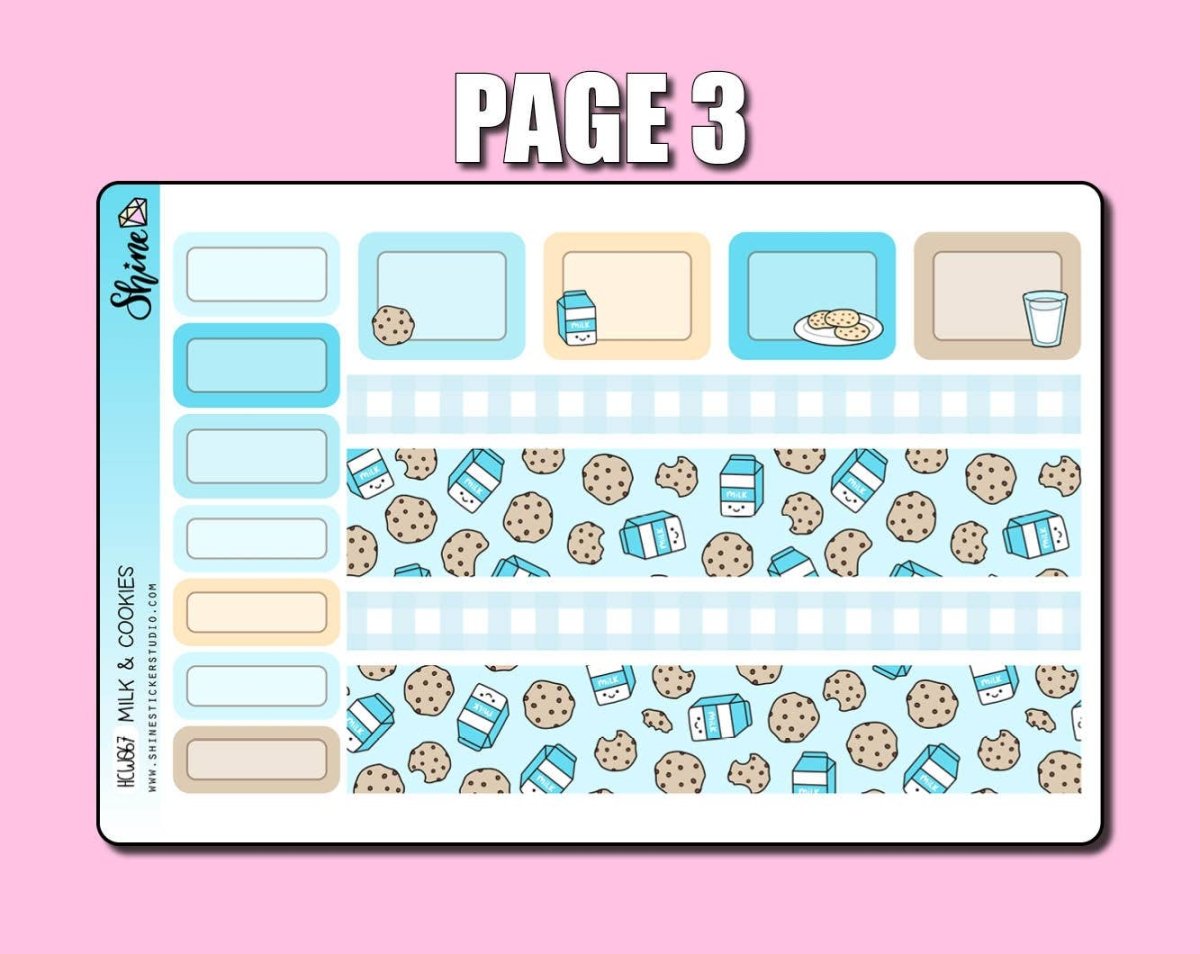 Milk & Cookies Hobonichi Cousin Sticker Kit - Paper Mochi