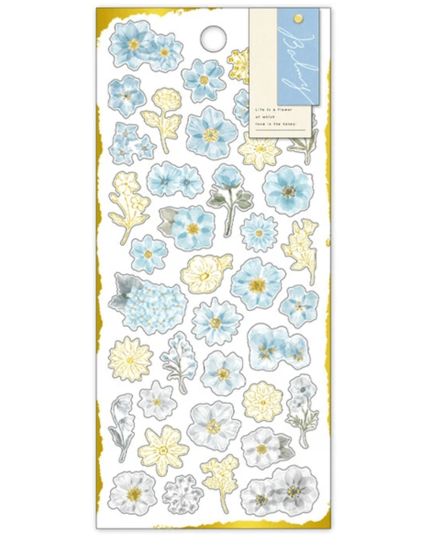 Mind Wave Stickers Balmy Floral - Blue - Paper Mochi