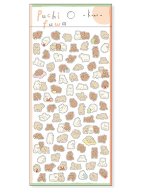 Mind Wave Stickers Puchi Fuwa - Kuma/Bear - Paper Mochi