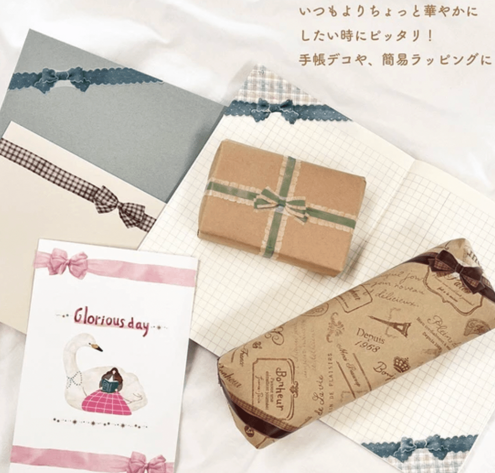Mind Wave Washi Tape Denim Blue Bow - Paper Mochi