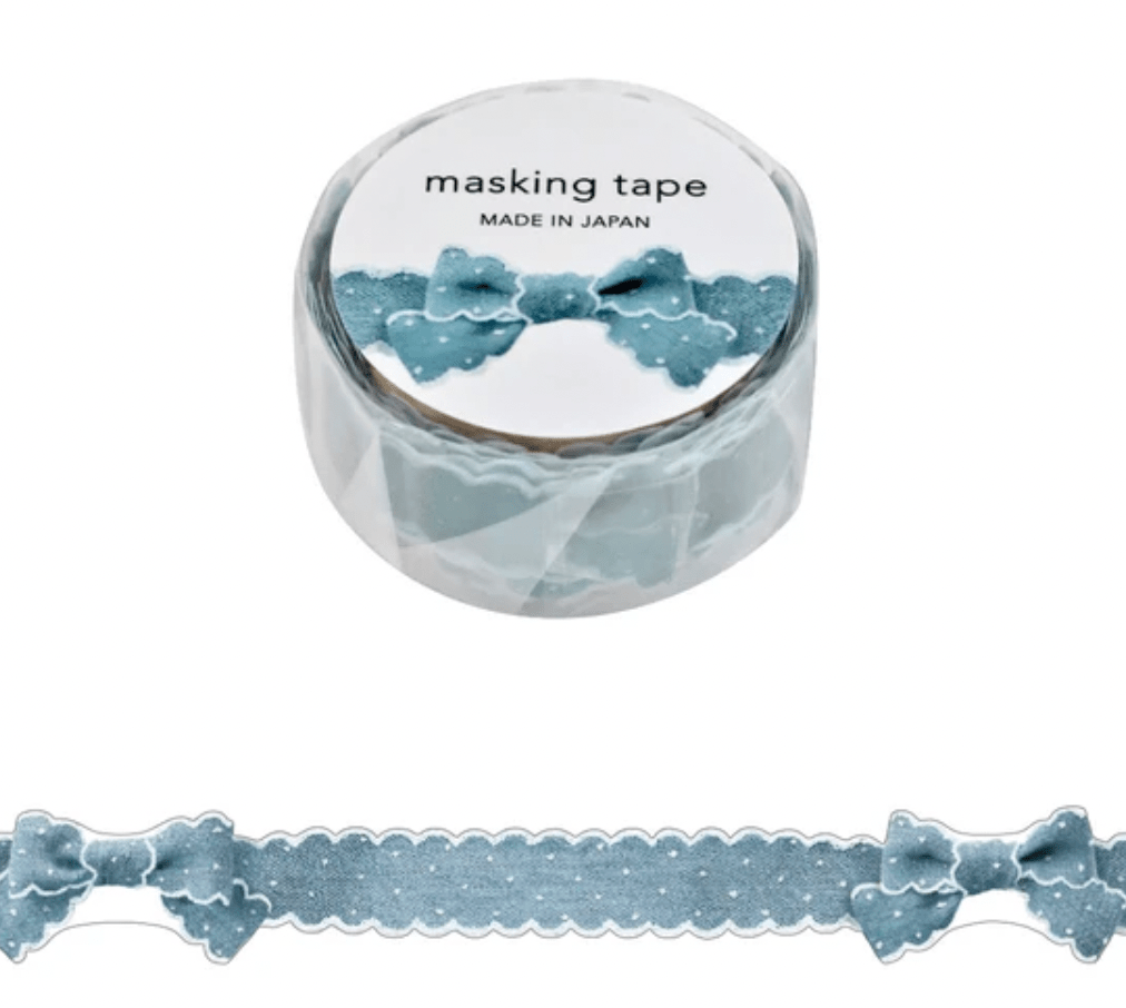 Mind Wave Washi Tape Denim Blue Bow - Paper Mochi