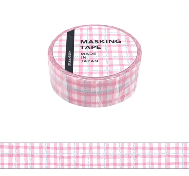 Mind Wave Washi Tape Pink Check - Paper Mochi