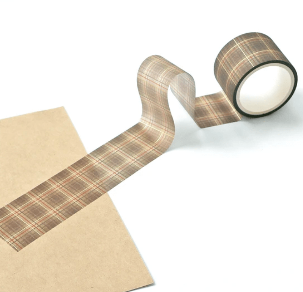 Mind Wave Washi Tape Sugaria Brown Plaid - Paper Mochi