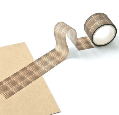 Mind Wave Washi Tape Sugaria Brown Plaid - Paper Mochi