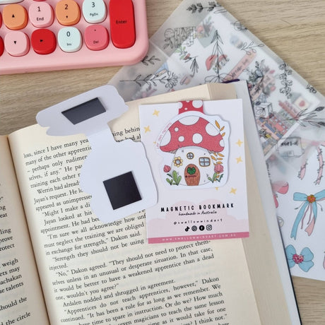 Mushroom House Magnetic Bookmark - Paper Mochi
