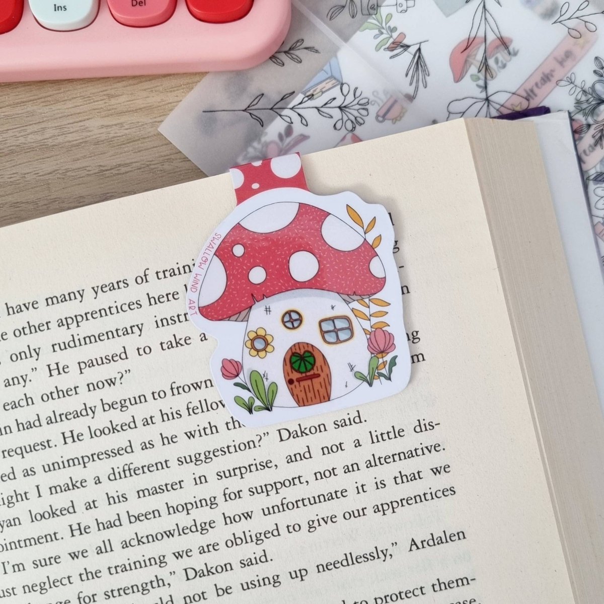 Mushroom House Magnetic Bookmark - Paper Mochi