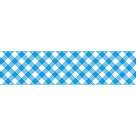 Nichiban Petit Joie Washi Tape Blue Gingham - Paper Mochi
