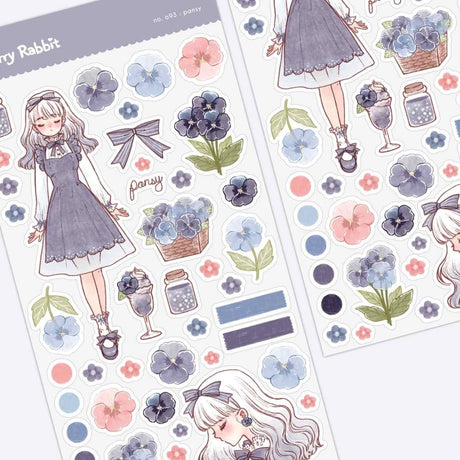 Pansy Sticker Sheet - Paper Mochi