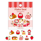 Papier Platz Concombre Strawberries Flake Seal Stickers - Paper Mochi