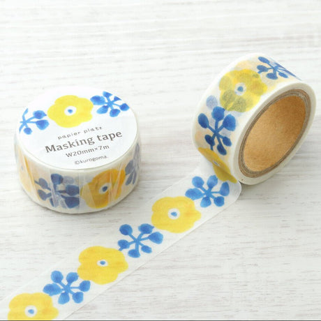 Papier Platz Kurogoma Flowers Washi Tape - Paper Mochi