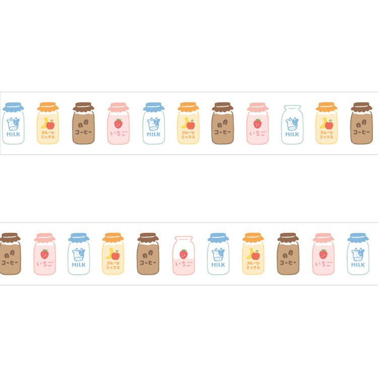 Papier Platz Milk Bottles Washi Tape - Paper Mochi