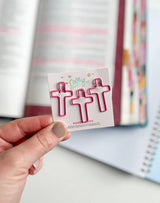 Pink Cross Paperclips - Paper Mochi