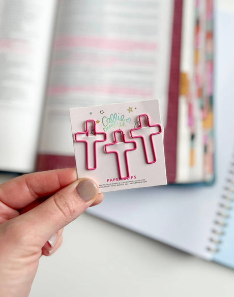 Pink Cross Paperclips - Paper Mochi