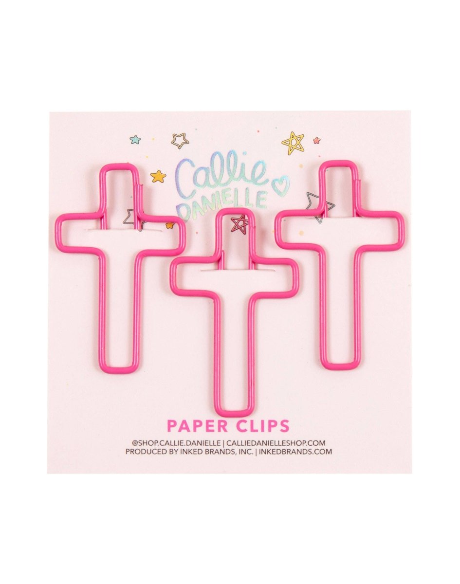 Pink Cross Paperclips - Paper Mochi