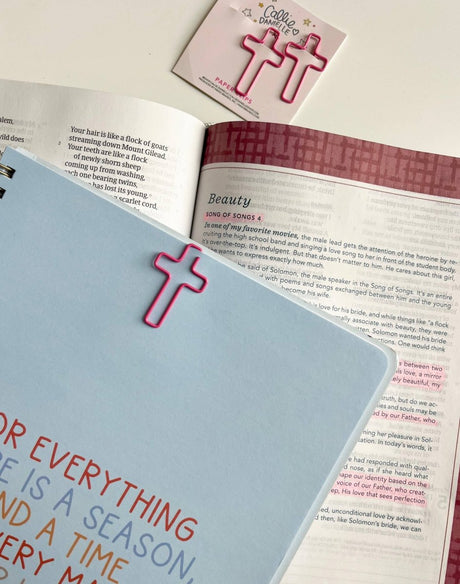 Pink Cross Paperclips - Paper Mochi