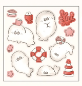 Playful Seals Sticker Sheet - Paper Mochi