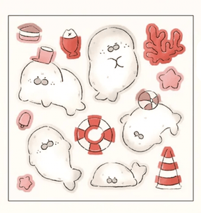 Playful Seals Sticker Sheet - Paper Mochi