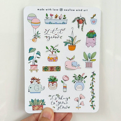 Potted Plants Sticker Sheet - Paper Mochi