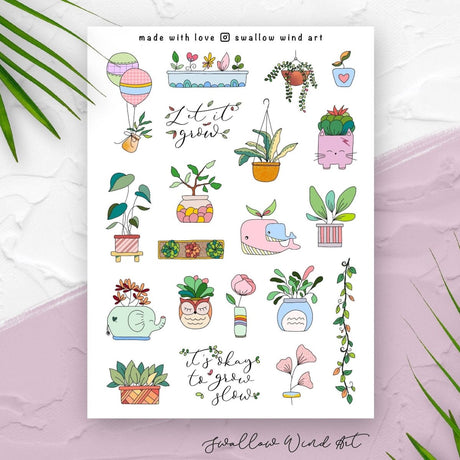 Potted Plants Sticker Sheet - Paper Mochi