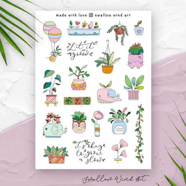 Potted Plants Sticker Sheet - Paper Mochi