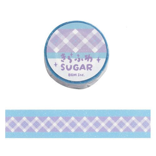 Purple Check Glittery Washi Tape - Paper Mochi