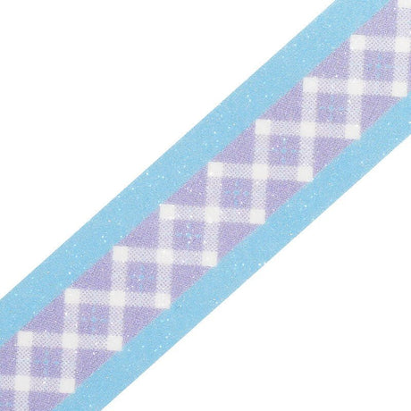 Purple Check Glittery Washi Tape - Paper Mochi