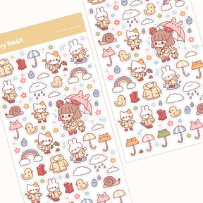 Rainy Days Sticker Sheet - Paper Mochi